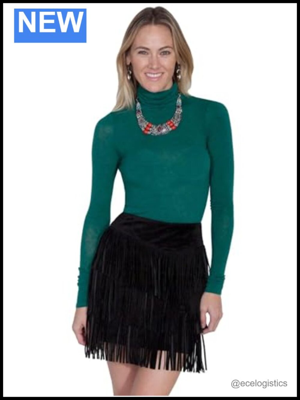 Scully Suede Mini Skirt with Tiered Fringe Panels